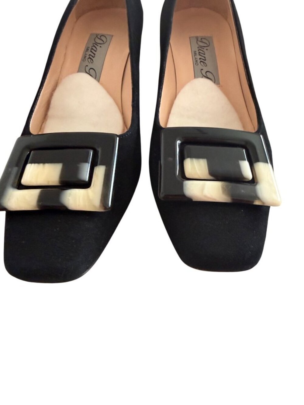 Diane B. Milano Womens Chunky Heel Suede Pumps Size US 7.5 Buckle Detail Classic - Picture 3 of 16